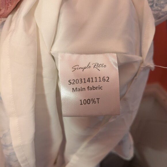 Simple Retro Nafisa French Blue and White Toile Long Sleeve Midi Dress - Size M - Picture 12 of 12